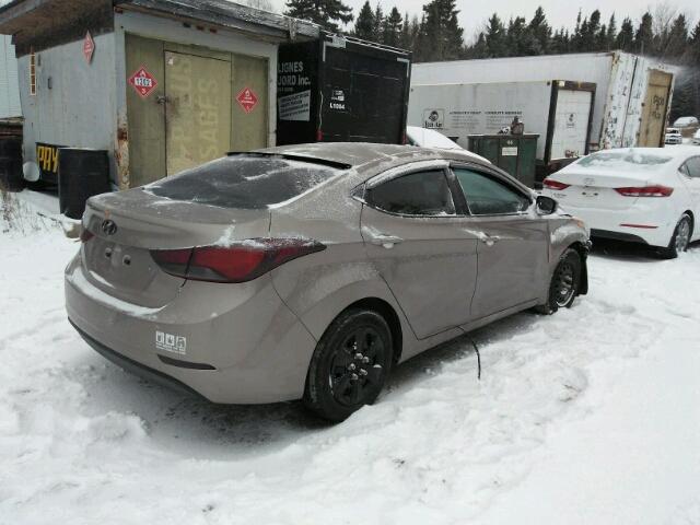 5NPDH4AE2EH504281 - 2014 HYUNDAI ELANTRA SE BEIGE photo 4