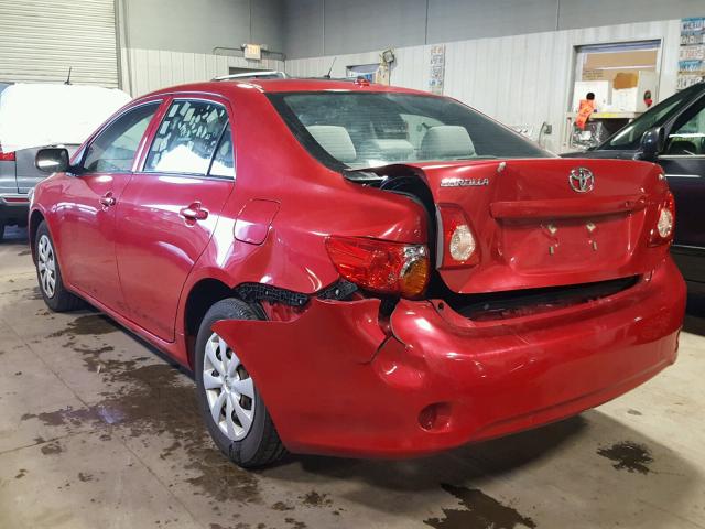 1NXBU40EX9Z092011 - 2009 TOYOTA COROLLA BA RED photo 3