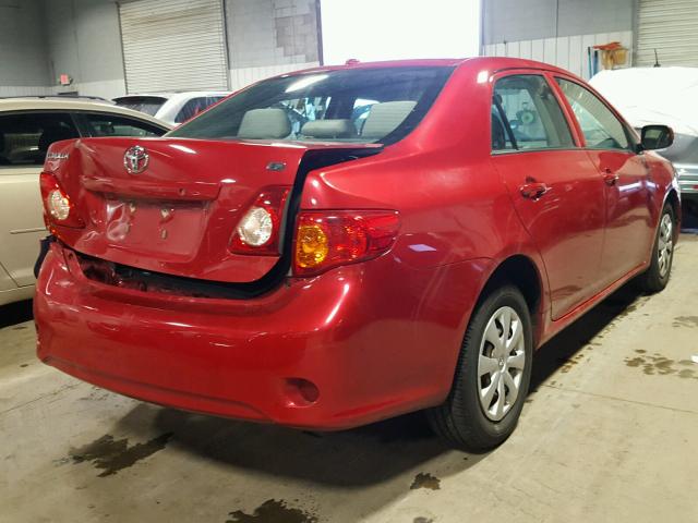 1NXBU40EX9Z092011 - 2009 TOYOTA COROLLA BA RED photo 4