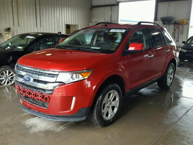 2FMDK4JC3BBA44406 - 2011 FORD EDGE SEL RED photo 2