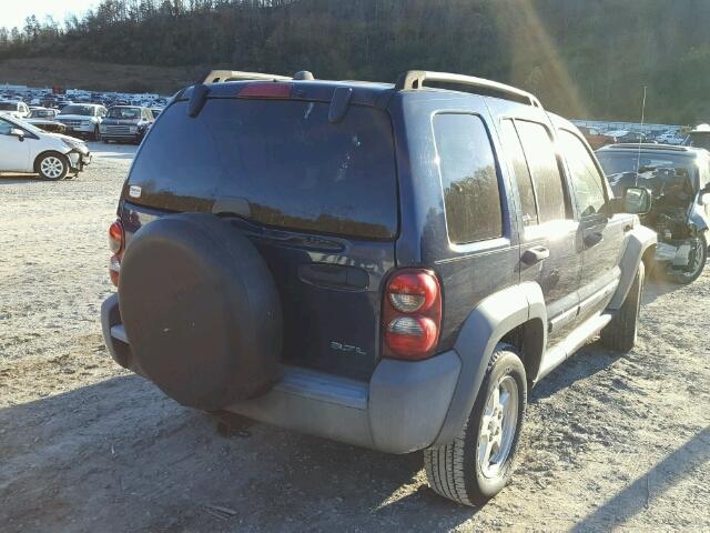 1J4GL48K86W142910 - 2006 JEEP LIBERTY SP BLUE photo 4