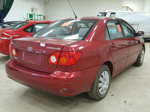 2T1BR32E94C240135 - 2004 TOYOTA COROLLA CE RED photo 4