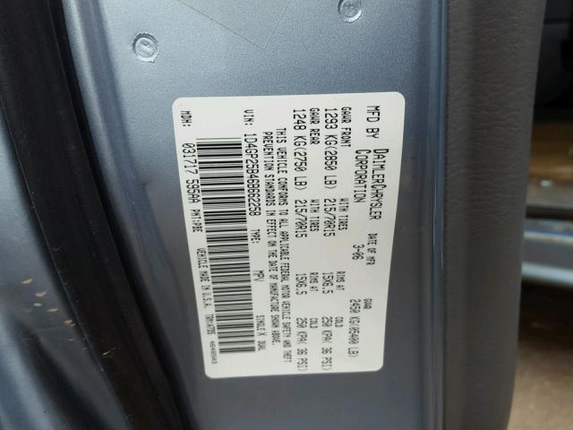 1D4GP25B46B662258 - 2006 DODGE CARAVAN TEAL photo 10