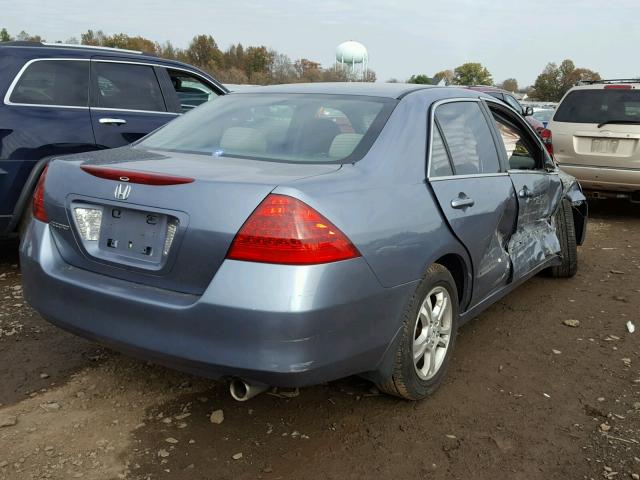 1HGCM56777A165908 - 2007 HONDA ACCORD EX BLUE photo 4