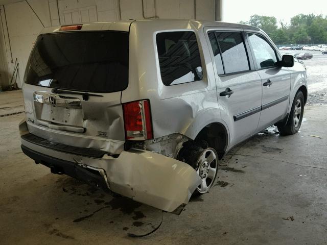 5FNYF3H26BB026714 - 2011 HONDA PILOT LX SILVER photo 4