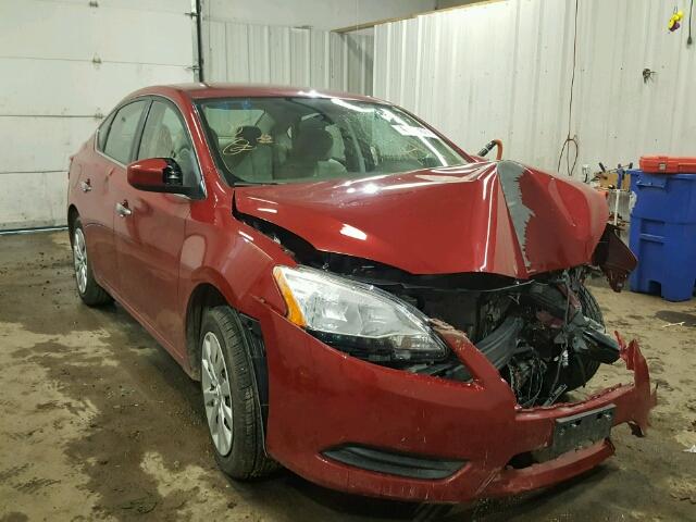 3N1AB7AP7EY246434 - 2014 NISSAN SENTRA S MAROON photo 1