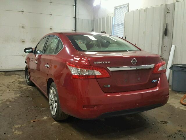 3N1AB7AP7EY246434 - 2014 NISSAN SENTRA S MAROON photo 3