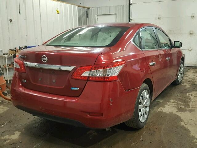 3N1AB7AP7EY246434 - 2014 NISSAN SENTRA S MAROON photo 4