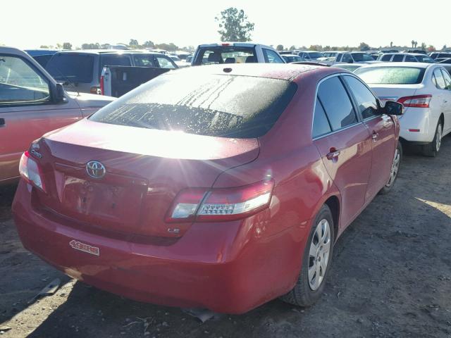 4T4BF3EKXBR216938 - 2011 TOYOTA CAMRY BASE RED photo 4