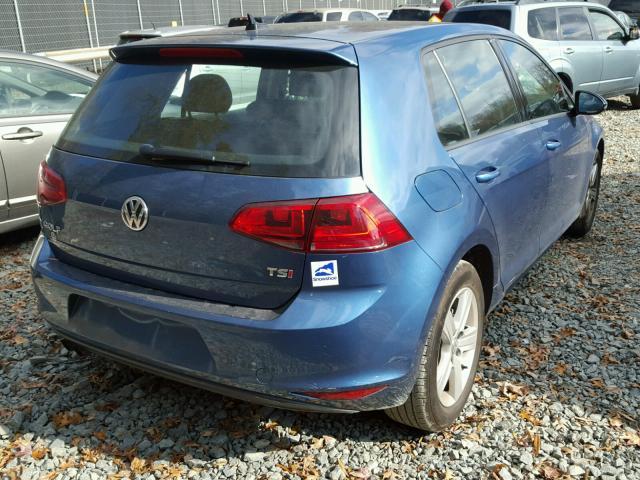 3VW217AU7HM006576 - 2017 VOLKSWAGEN GOLF S BLUE photo 4