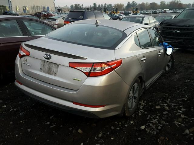 KNAGM4AD0D5046011 - 2013 KIA OPTIMA HYB GRAY photo 4