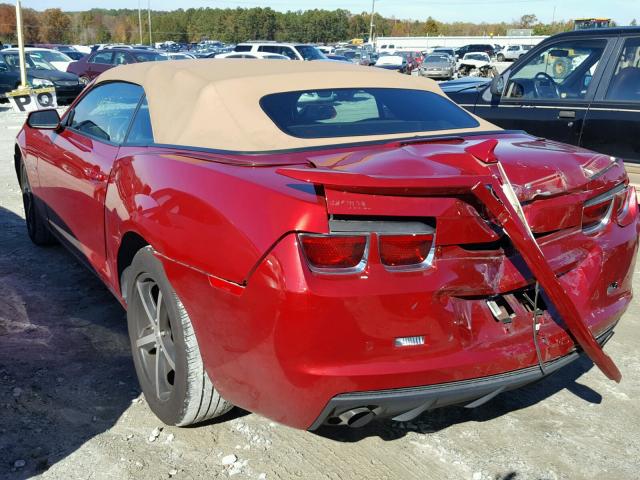 2G1FB3D34C9180547 - 2012 CHEVROLET CAMARO LT RED photo 3