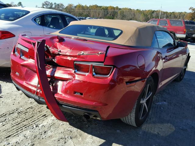 2G1FB3D34C9180547 - 2012 CHEVROLET CAMARO LT RED photo 4