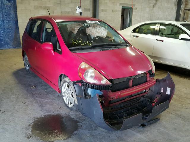 JHMGD38697S048476 - 2007 HONDA FIT S RED photo 1