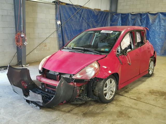 JHMGD38697S048476 - 2007 HONDA FIT S RED photo 2