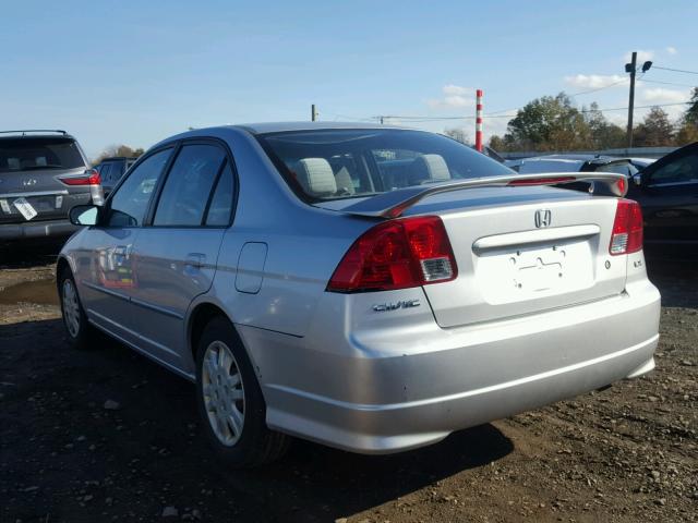 2HGES16555H622235 - 2005 HONDA CIVIC LX SILVER photo 3