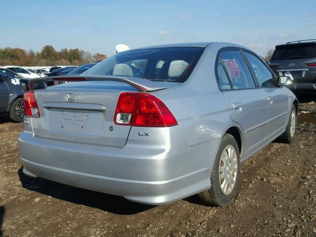 2HGES16555H622235 - 2005 HONDA CIVIC LX SILVER photo 4