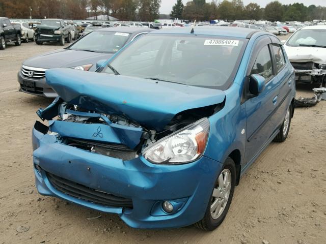 ML32A4HJ7EH014791 - 2014 MITSUBISHI MIRAGE ES BLUE photo 2