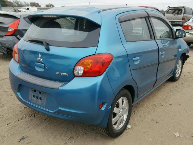 ML32A4HJ7EH014791 - 2014 MITSUBISHI MIRAGE ES BLUE photo 4