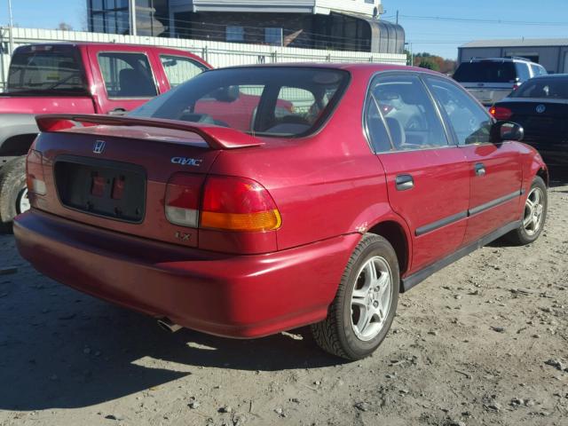 1HGEJ6672WL013867 - 1998 HONDA CIVIC LX RED photo 4