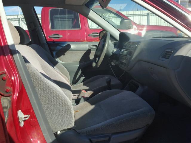 1HGEJ6672WL013867 - 1998 HONDA CIVIC LX RED photo 5