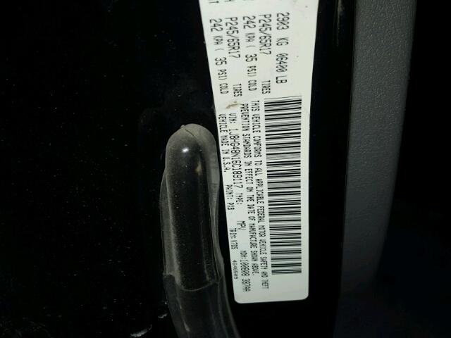 1J8HG48N16C189117 - 2006 JEEP COMMANDER BLACK photo 10