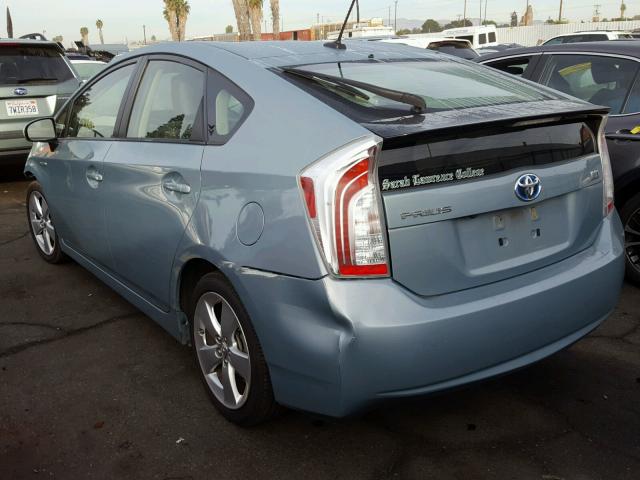 JTDKN3DU6C5484112 - 2012 TOYOTA PRIUS BLUE photo 3