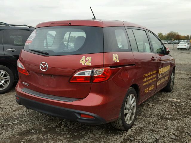 JM1CW2BL7E0163279 - 2014 MAZDA 5 SPORT MAROON photo 4