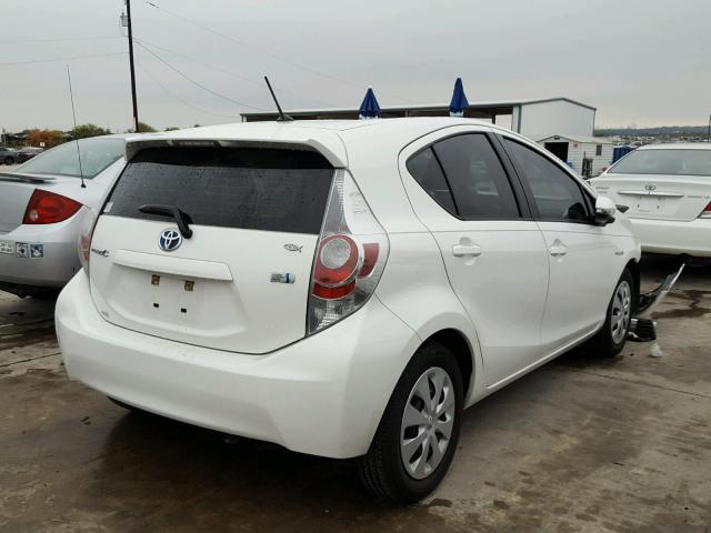 JTDKDTB37D1530195 - 2013 TOYOTA PRIUS C WHITE photo 4