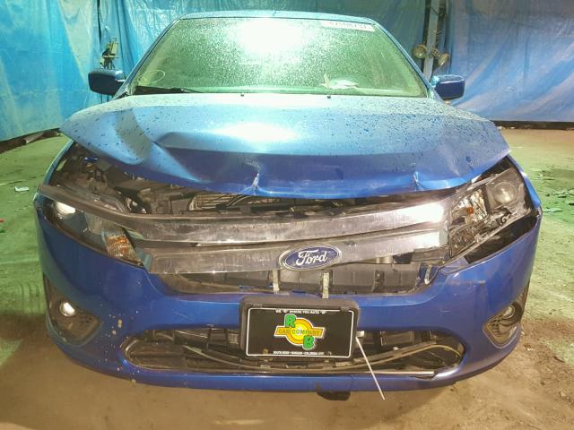 3FAHP0HA1BR181615 - 2011 FORD FUSION SE BLUE photo 9