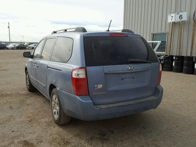 KNDMB233996278578 - 2009 KIA SEDONA EX BLUE photo 3