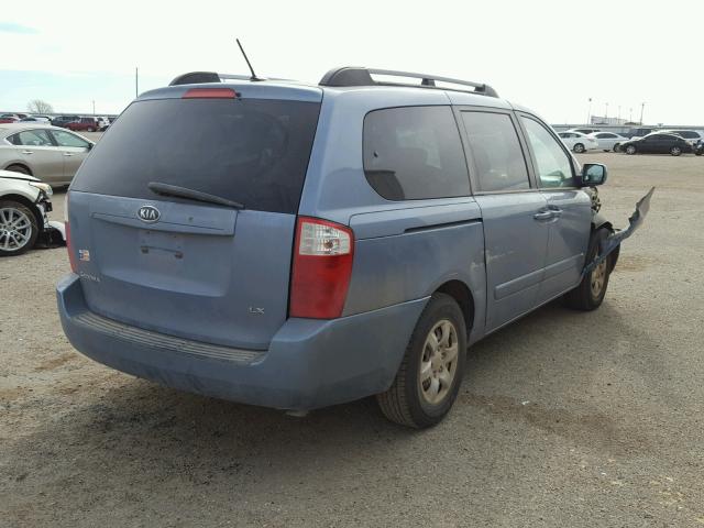 KNDMB233996278578 - 2009 KIA SEDONA EX BLUE photo 4