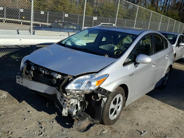 JTDKN3DU6D5652932 - 2013 TOYOTA PRIUS SILVER photo 2