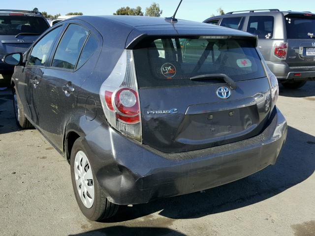 JTDKDTB31D1040691 - 2013 TOYOTA PRIUS C GRAY photo 3