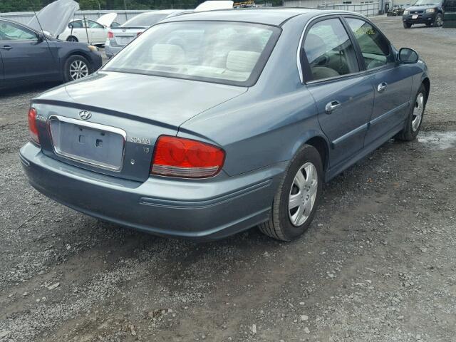 KMHWF25H24A039221 - 2004 HYUNDAI SONATA GL BLUE photo 4