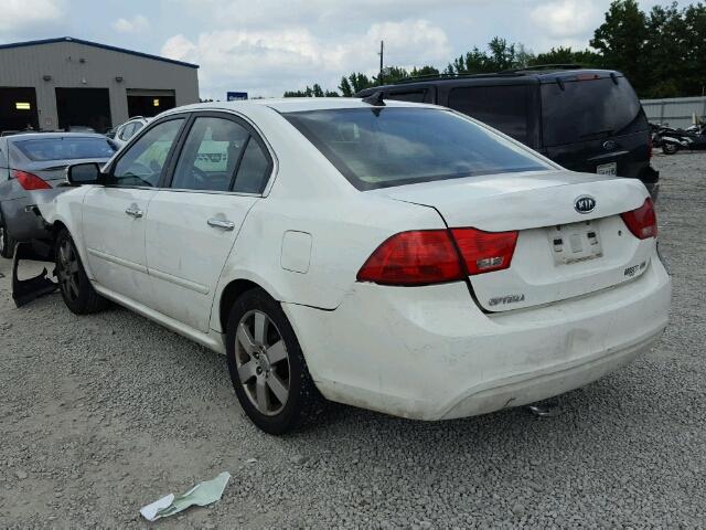 KNAGH4A82A5435624 - 2010 KIA OPTIMA EX WHITE photo 3