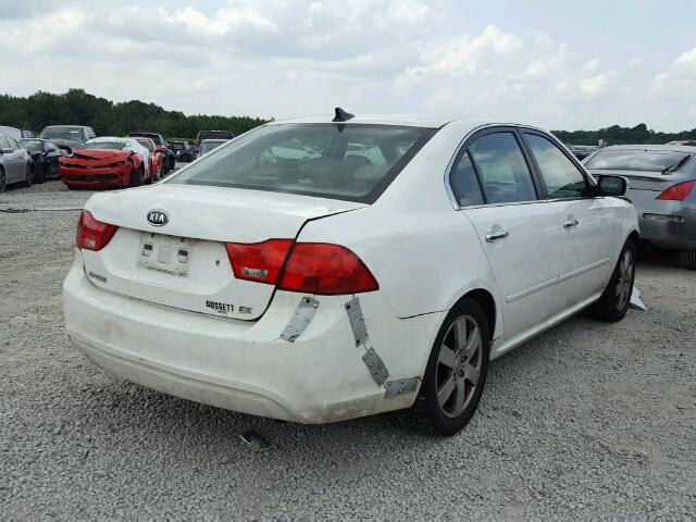 KNAGH4A82A5435624 - 2010 KIA OPTIMA EX WHITE photo 4