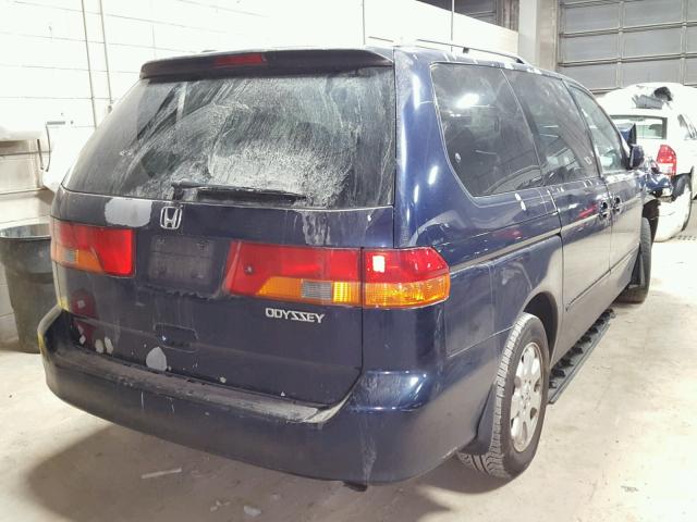 5FNRL18974B124295 - 2004 HONDA ODYSSEY EX BLUE photo 4