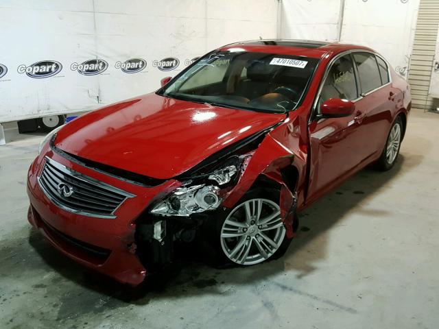 JN1CV6AP9CM625915 - 2012 INFINITI G37 BASE RED photo 2