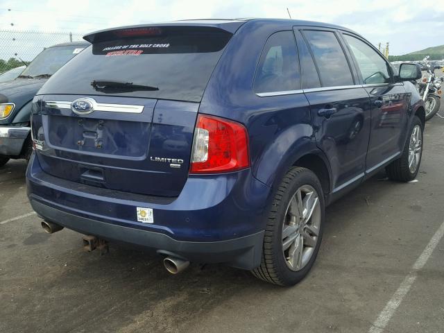 2FMDK4KC0BBA04976 - 2011 FORD EDGE LIMIT BLUE photo 4