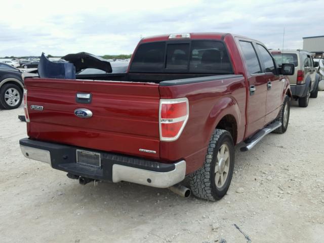 1FTFW1CF9DKD94073 - 2013 FORD F150 SUPER MAROON photo 4