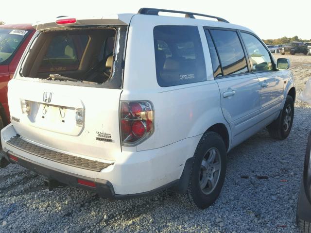 5FNYF18557B016715 - 2007 HONDA PILOT EXL WHITE photo 4