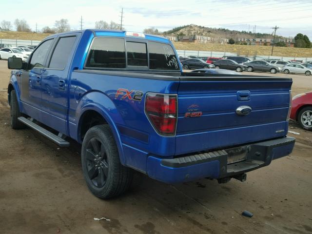 1FTFW1CF2DFB09030 - 2013 FORD F150 SUPER BLUE photo 3