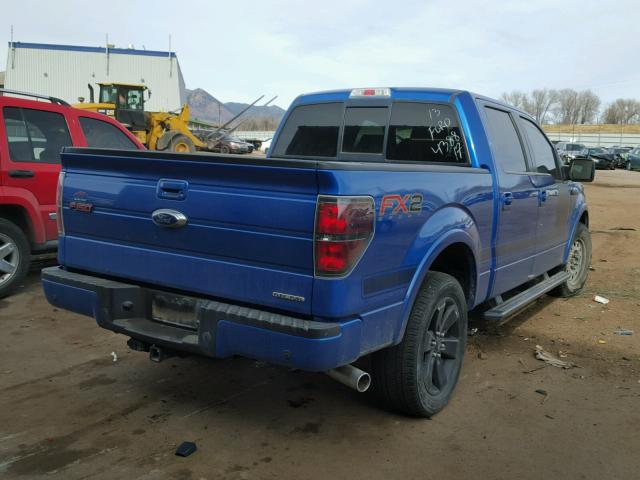 1FTFW1CF2DFB09030 - 2013 FORD F150 SUPER BLUE photo 4