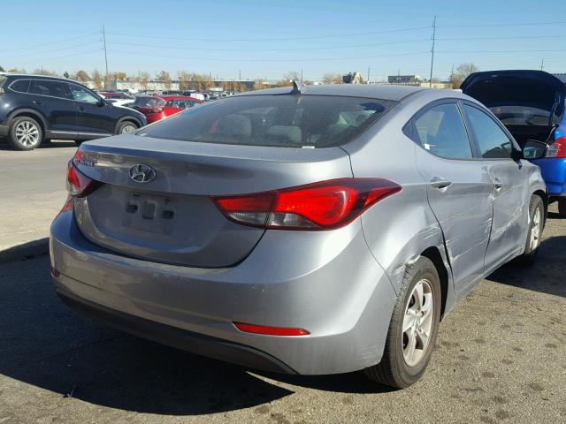 5NPDH4AE3FH645393 - 2015 HYUNDAI ELANTRA SE GRAY photo 4