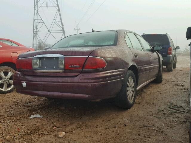 1G4HP52KX5U153667 - 2005 BUICK LESABRE CU BURGUNDY photo 4