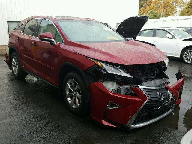 2T2BGMCA4JC027804 - 2018 LEXUS RX 450H RED photo 1