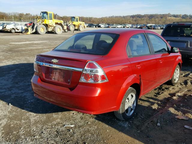 KL1TD5DE6BB264973 - 2011 CHEVROLET AVEO LS RED photo 4