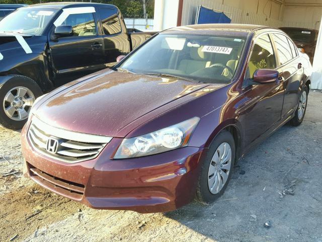 1HGCP2F35CA038670 - 2012 HONDA ACCORD LX BURGUNDY photo 2