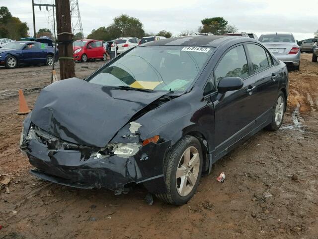 2HGFA16568H521670 - 2008 HONDA CIVIC LX BLACK photo 2